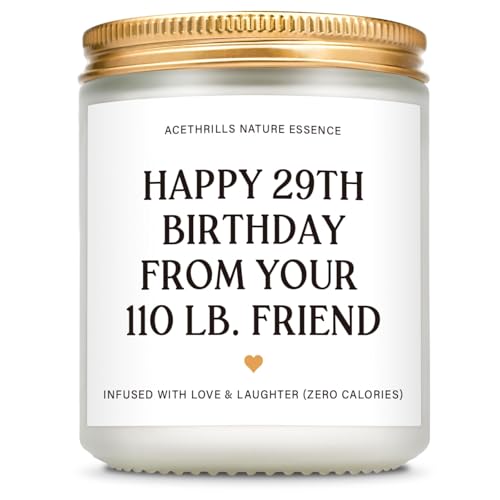 AceThrills Best Friend Birthday Gifts for Women Friendship, Bestie Friendship Gifts for Women BFF Coworker Classmate Unique - 7 Oz Lavender Scented Happy Birthday Candles (from Your 110 Lb. Friend)