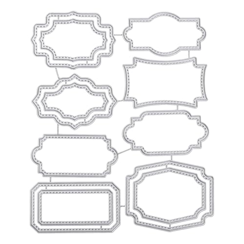 Cutting Dies for Card Making 8 Pcs 3D Backgrounds Frame Metal Cutting Die for DIY Scrapbooking Metal Stamps Dies Album Craft Die Cuts for Xmas Party Wedding Decorations