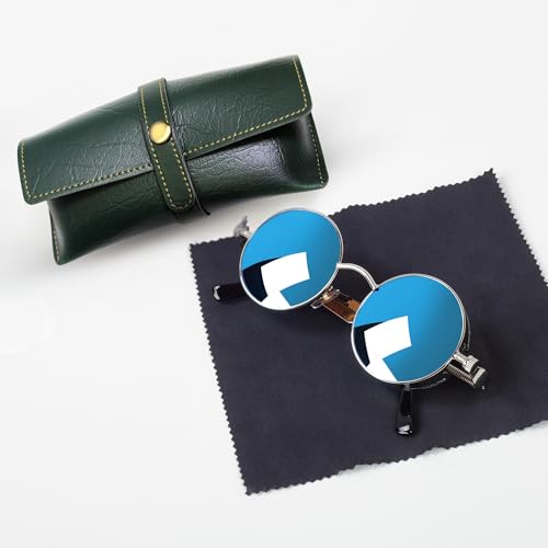 Image of Personalized Leather Goggle Cover | Custom Name | Unisex Faux Leather Eyewear Case with Button Closure | Travel-Friendly & Durable Sunglasses Holder for Men & Women