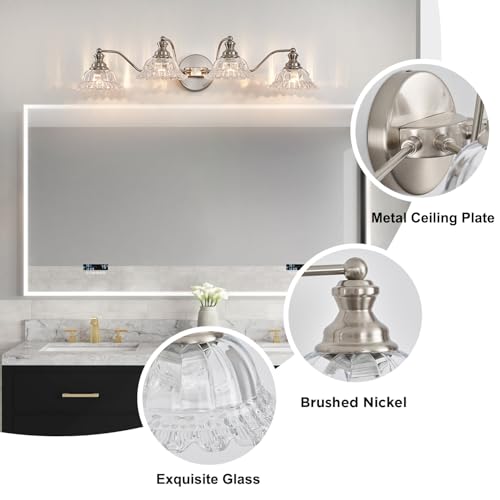 Image of XIEDUN Brushed Nickel 4 Light Vanity Light