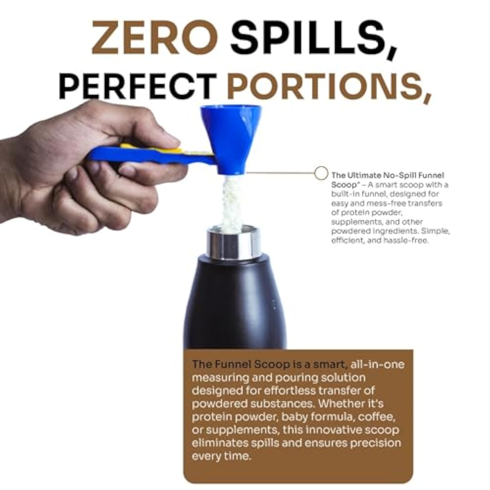 No-Spill Funnel Scoop, Pack of 2