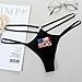 USA Peruvian Peru Flag Zipper Fusion Women's Thongs G String Underwear Comfortable No Show Panties High Stretch Breathable Tangas Para Mujer Black