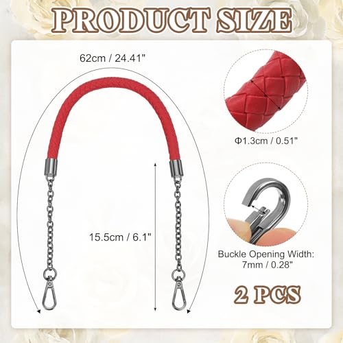 Correas de cuero sintético para monedero y bolsos de hombro con hebilla negra, 2 unidades 2