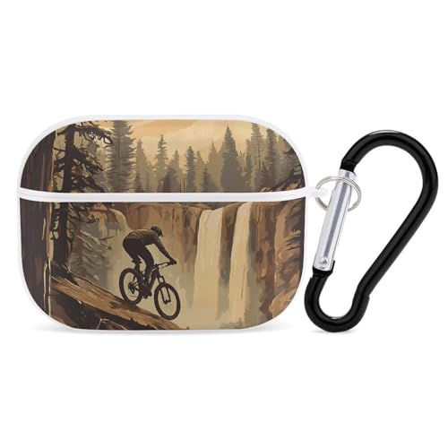 Vintage Mountain Biker Riding Bike Airpods Pro 2 Case Cover