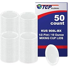 Custom Shop Paint Mixing Cup Lids Only Box of 50 1/2 Pint Size - Exclusively Fits Custom Shop/TCP Global Cups, 8 Ounce Size - Auto Paint Cup Lids for Acrylic Paints & Epoxy Resin Containers