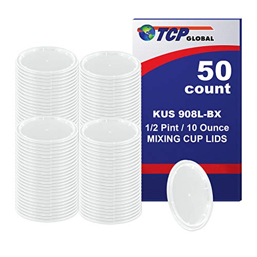 Custom Shop /TCP Global (Box of 50 Lids - 1/2 Pint Size) Exclusively fits TCP Global 10 Ounce Paint Mix Cups