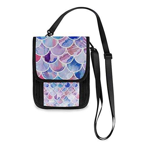 Preisvergleich Produktbild XiangHeFu Telefon Tasche Kartenhalter Geldbörse Brieftasche Leder Große Kapazität Abstrakt Mysterious Mermaid Scales Coin Case