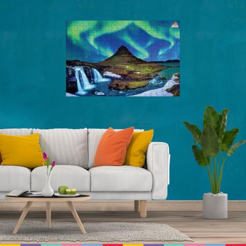 Image of Night Sky Aurora Borealis | 300 Piece Wooden Jigsaw Puzzle for Adults & Kids | Digital Detox & Stress Relief, Engaging for ADHD Autistic Brain, Fun & Challenging Game for 8+ Years