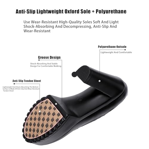 Women's Leather Platform Chunky High Heel Mary Janes Fashion Closed Round Toe Block Heels Nkle Strap Pumps for Office Party Wedding Dress Shoes2