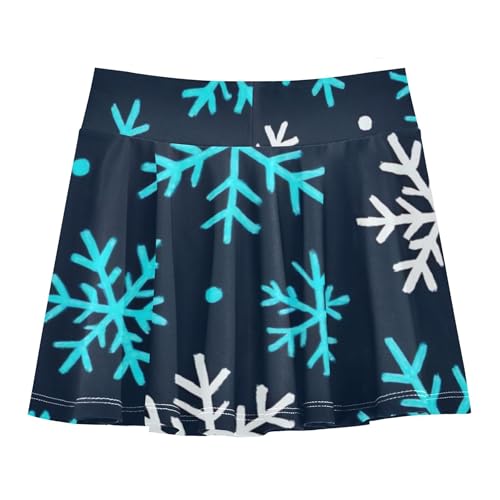 Athletic Shorts Girls Skorts Toddler Tennis Skirts Outfit Pleated Blue White Snowflakes Black 3t2
