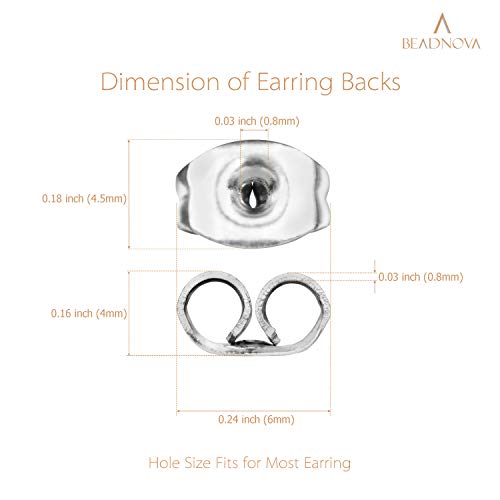 BEADNOVA Earring Backs Stainless Steel Earring Backings for Studs Hypoallergenic Surgical Locking Ear Stud Backs for Posts (60 pcs)3