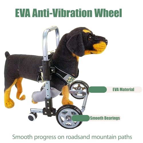 Silla de ruedas para perros con 4 ruedas de metal ajustables que facilitan el ejercicio 5