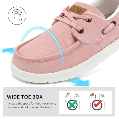 Image of STQ Women Lace up Shoes Casual Sneakers Boat Shoe Canvas Loafer | Lightweight, Breathable, Travel