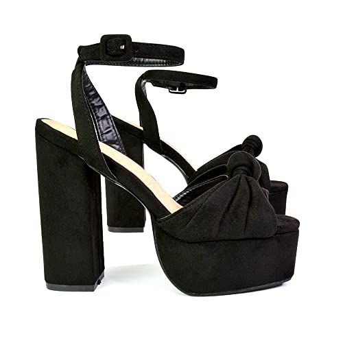 Womens Ankle Strap Sandals Ladies Block Heel Platform Party Peep Toe Shoes Size 3-8 - Image 6