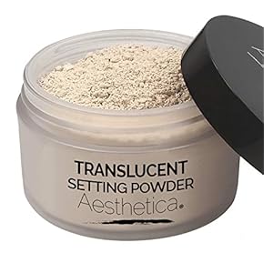 Aesthetica Translucent Setting Powder – Matte Finishing Makeup Loose Setting Powder – Flash Friendly Translucent Powder Foundation – Loose Face Powder Includes Velour Puff