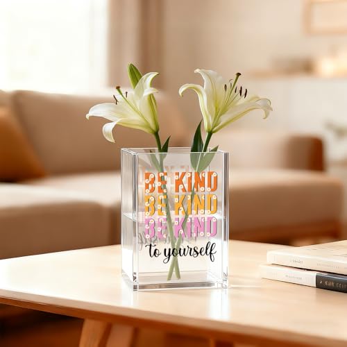 Image of Mental Health Acrylic Pen Pencil Holder for Desk Makeup Organizer (Transparent16)