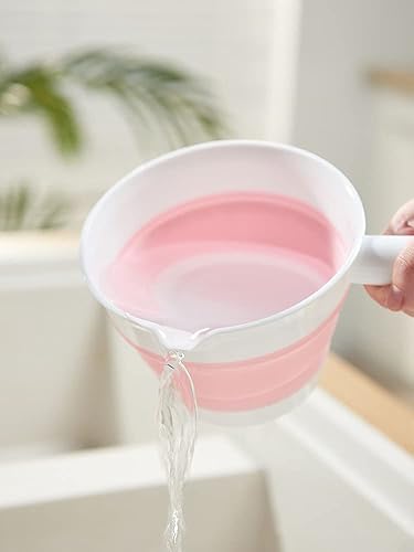 Miniatura 7 de XBLDMJY Cucharón de agua, cuchara de baño plegable, cuchara de agua de plástico para viajes, tabo, utilizado en cocina, jardín, baño (rosa)