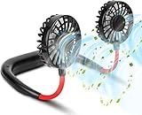 TFS TOP · FANS Portable Hanging Neck Sports - Hands Free USB Rechargeable Personal Wearable Neckband with 3 Level Air Flow Headphone Design Cooling Head Mini Necklace for office assorted