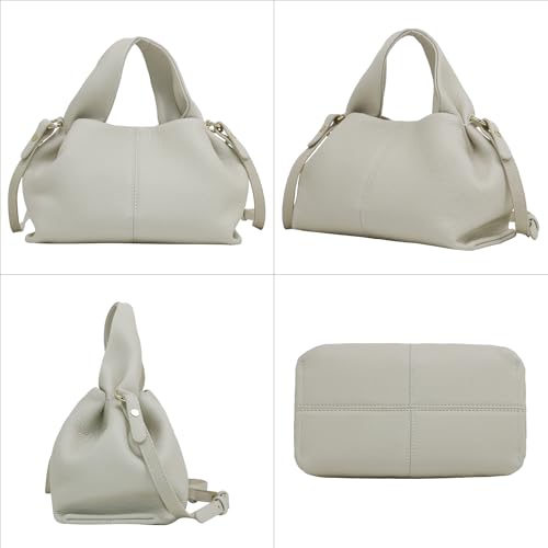 Genuine Leather Retro Shoulder Crossbody Bag for Women, Chic Dumpling Bag and Cute Cloud Handbag for Women4
