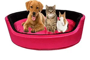 Slatters Be Royal Store Reversible Dual Ultra Soft Velvet Luxury Pink Color Sofa Bed PET Bed | Dog Bed | CAT Bed | Puppies Puppy Bed | Rabbit Bed