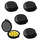 vgggrd 4 Stück Tablettenbox Tablettendose für unterwegs, Kleine Pillendose Medizin Vitamin Lebertran, Tragbar Pillenbox Mini-Pillen-Organizer tragbar für Zuhause Arbeit(Round-Schwarz)