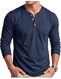 KEFITEVD ティーシャツ メンズ 長袖 ビジネス vネック tシャツ 大きいサイズ 綿 カットソー インナー 秋冬 下着 紺色 ネイビー 2XL