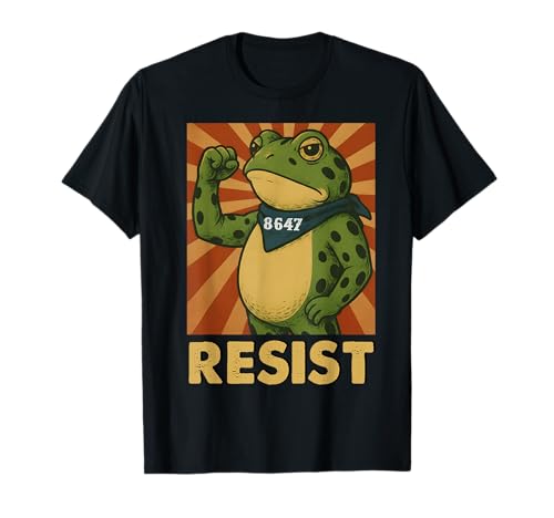 Frog Resist Portland Frog Protest 8647 Portland Frog Retro T-Shirt