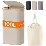 Lifewit Cesto para la Ropa Sucia de 100L con Tapa, Cesta para la Colada con Asas...