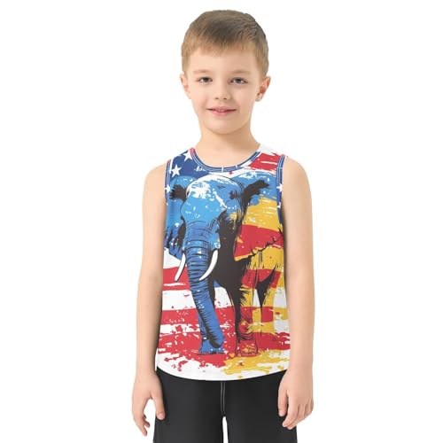 Boys Tank Top Shirts American Style Sleeveless T-Shirts Crew Neck for Kids Clothing Children2