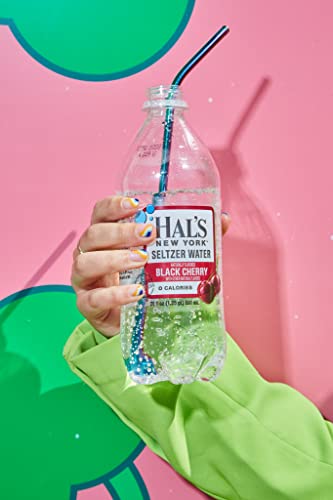Hal's New York Seltzer Carbonated Black Cherry Flavored Sparkling Water, Zero Sugar, Zero Calorie, Zero Carbs, 20 Fl Oz (Pack Of 24) #TOP5