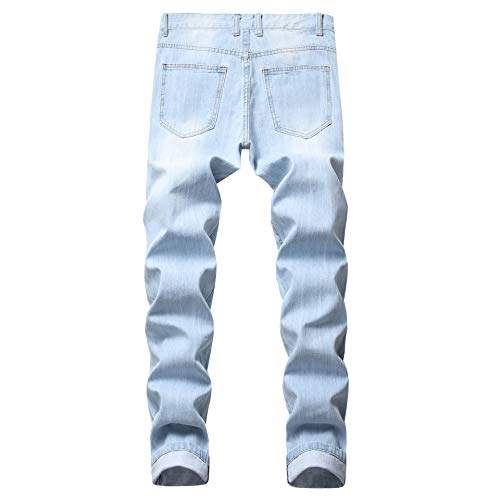 image for FREDD MARSHALL Men's Slim Fit Ripped Distressed Bleach Washed Fashion 
