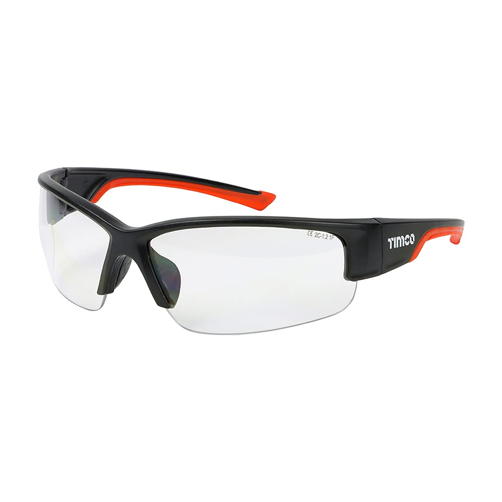 Timco Premium Safety Glasses Eye Protect Eyewear PPE Spectacles Clear One Size