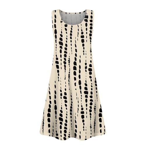 Summer Dresses for Women UK,Casual Sundress Fashion Beach Dress U Neck Sleeveless Tank Dress Floral Cover Ups Midi Boho Sun Dresses with Pockets - Image 3