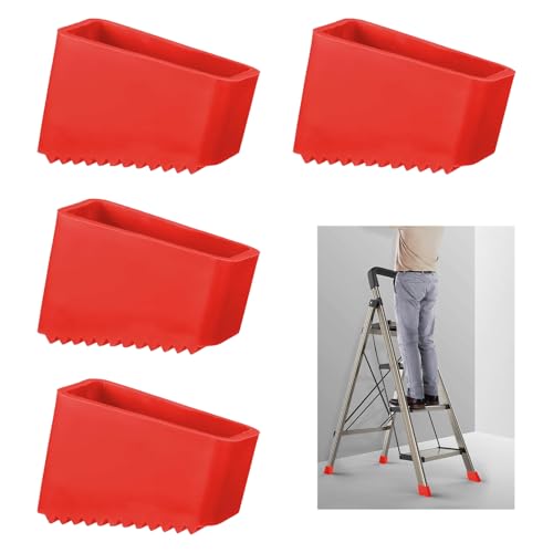 4 Pièces Couvre-Pieds d'Echelle, Embout Escabeau Universel en Caoutchouc, Patin Echelle...