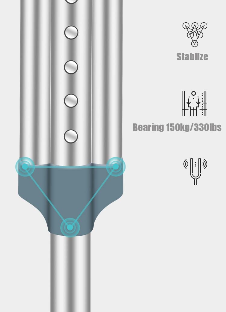 1 par de muletas ajustables para las axilas, bastón de aluminio para caminar, muletas telescópicas con botón pulsador para hombres y mujeres, para adultos y niños con alturas de 130-195 cm, ca