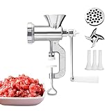 Hackfleischmaschine, manueller Fleischwolf und Lebensmittelzerkleinerer für die Küche, Fleischwolf, manueller Fleischwolf, rutschfest, abnehmbares Design, für alle Fleischsorten