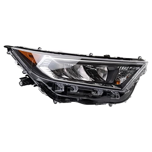 Image of TRQ Passenger Side Headlight Assembly Chrome Bezel Compatible with 2019-2021 Toyota RAV4 North American TO2503275