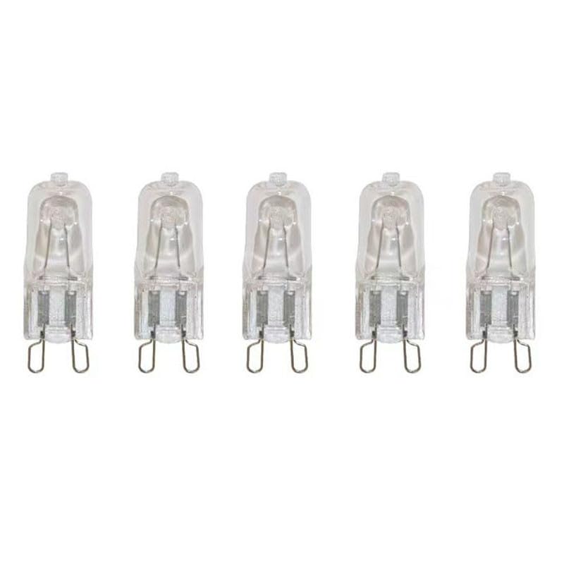 JZLBBC G9 Halogen Bulbs 20W 230V 40W G9 Halogen Light Bulb G9 Capsule G9 Bulb Dimmable Warm White Halogen Base Lamp,60W,5Pc