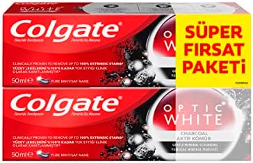 Colgate Beyazlık Paketi Optic White Aktif Kömür Beyazlatıcı Diş Macunu 50 ml x2