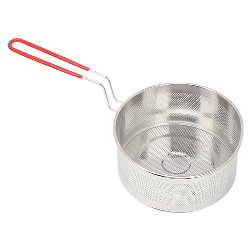 Cesta de Fritar, Cesta de Fritar, Cesta Redonda de Aço Inoxidável 304, Cesta de Fritar Com Alça para