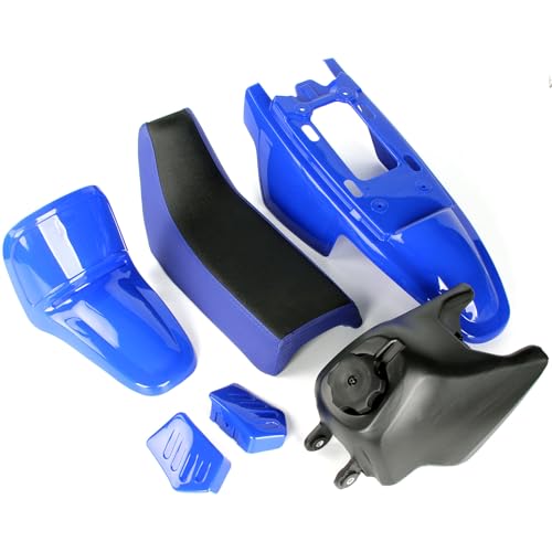 SUNQIAO PW50 Plastic Kit Fender Body Seat Gas Tank for Yamaha PW50 PeeWee 50 Kid Bikes after 2016 (Blue)