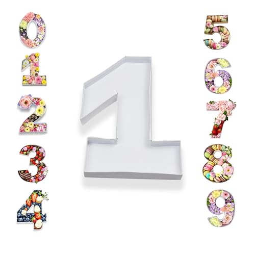 10”Cardboard Number Mache Chocolate Covered Strawberries Fillable Sweets Candy Container Box (White, 1)