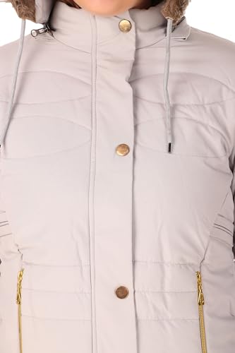 Image of Brazo Women's and Girls Puffer Regular Fit Bomber Jacket For Winter Wear | Hooded Neck | Full Sleeve | Zipper | Casual Jacket For Woman & Girl | Western Stylish Jacket For Women