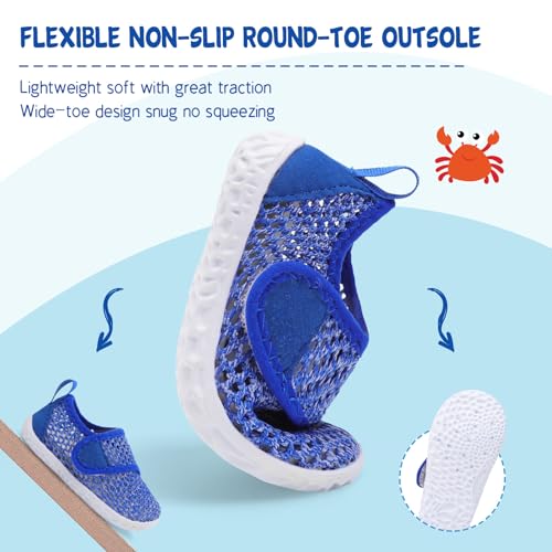 Image of LeIsfIt Toddler Water Shoes Boys Girls Barefoot Aqua Socks Kids Breathable Quick-Dry Swim Shoes for Beach Pool Surf