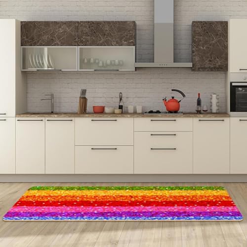 Alfombrillas de cocina VAPOKF arcoíris antideslizantes para el hogar 3