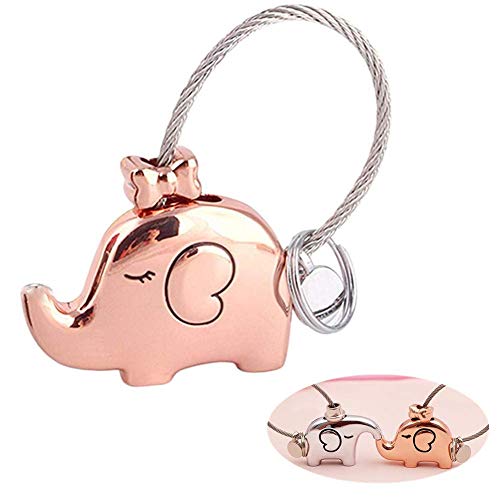 Preisvergleich Produktbild Vektenxi Schlüsselanhänger schlüsselbund Clip Schnalle anhänger Elefant handtaschenhalter Paar zinklegierung schlüsselhaken Freundin Silber 3,9 * 2,5 * 0,8 cm langlebig und nützlich