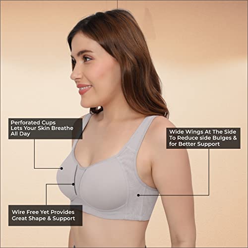 Image of PLUMBURY Nylon Blend Full Support Minimizer Everyday Bra For Women Full Coverage | Wireless| Padded With Seamless Soft Cups