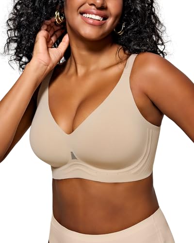 Comfortable Wireless Everyday Bras for Women Seamless Full Coverage T-Shirt Bra Breathable Support Brassiere