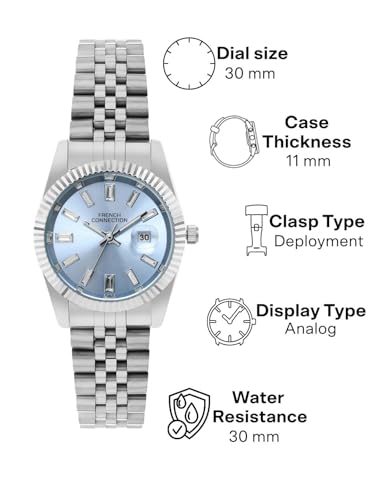 Image of French Connection | Blue Dial with Date Display | Quartz Watch for Women - FCN0119USM