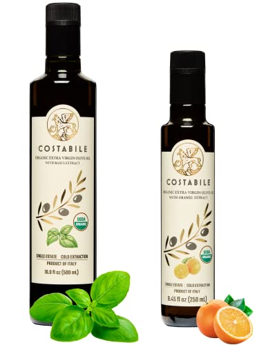 Aceite de oliva extra virgen infusionado naranja y albahaca miniatura 1